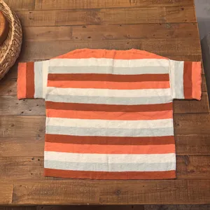 MADEWELL‎ Boxy Sweater Tee in Maggie Stripe thumbnail 6