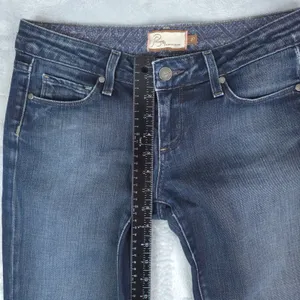 Paige Laurel Canyon Jeans Women 27 Low Rise Bootcut Dark Wash Whiskering Y2K thumbnail 11