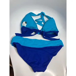 Lauren Ralph Lauren Bikini Women 8/10 Blue Excellent Colorblock Halter Two Piece thumbnail 6