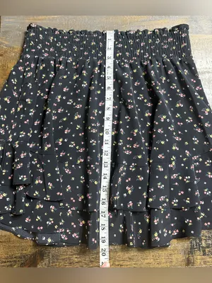 Socialite Black Floral Skirt with Pink & Green Accents thumbnail 6