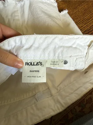 ROLLA'S White Distressed Denim Cutoff Shorts Dusters High Rise Slim 27 thumbnail 4