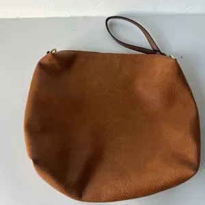 Steve Madden Clutch Bag Y2K Faux Leather Wristlet Zipper Cognac Classic Minimal thumbnail 7