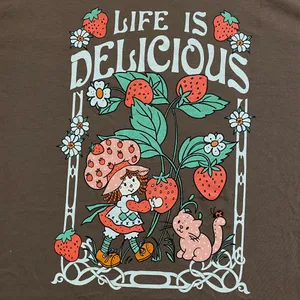 Urban Outfitters Strawberry Shortcake Life is Delicious Cartoon T-Shirt Size Extra Large thumbnail 2