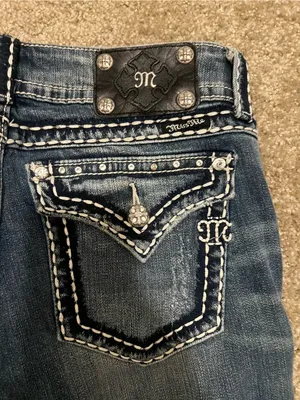 Miss Me jeans Y2k low rise boot cut NWT saddle stitching‎ gemstones 31 RARE thumbnail 10