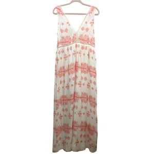 BB Dakota Havana Floral Maxi Dress NWT Size 10 White Peach Boho V-Neck thumbnail 3