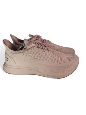 Flax Women’s Pink Knit Lace-Up Athletic Sneakers thumbnail 5