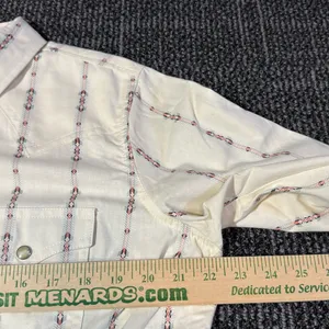Wrangler Retro White Southwestern Stripe Pearl Button Up Shirt Size Large thumbnail 2