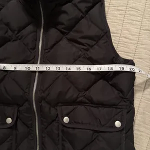 Woolrich Duck Down Puffer Vest Women Sz LG Black Quilted Mock‎ Neck Pockets Zip thumbnail 7