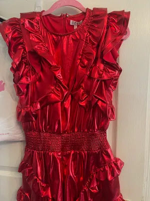 TCEC Red Metallic Romper thumbnail 1
