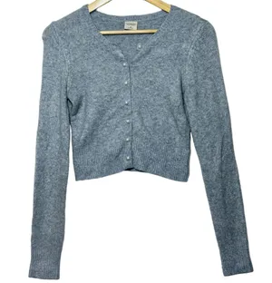 Abercrombie & Fitch Soft AF Blue Knit Crew Long Sleeve Cardigan Sweater Size XS thumbnail 2