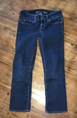 American Eagle size 2 artist cropped dark wash jeans thumbnail 1