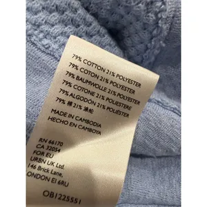 We The Free Free People Light Blue Waffle Knit Oversized Pullover Top XL thumbnail 5