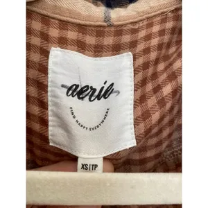 Aerie Plaid LUMBERJANE Shacket Button Up 100% Cotton Quiet Luxury Old Money XS‎ thumbnail 5
