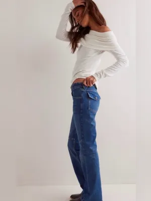 NWT Free People We The Free Flora Low-Rise Bootcut Jeans ~ Bourbon blue ~ 31 thumbnail 7