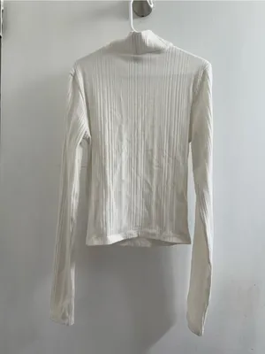 H&M white mock neck long sleeve size XS thumbnail 2