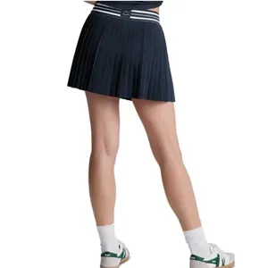 Beyond Yoga If You Pleats Tipped Elastic Mini Skirt Navy Striped Waist XL NEW thumbnail 4