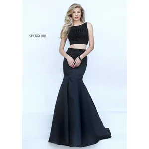 Sherri Hill 50098 Black Two-Piece Mermaid Prom Gown Size 0 NWT thumbnail 5