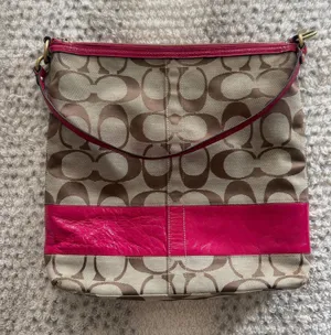 Coach Signature Shoulder Bag Brown Canvas thumbnail 1