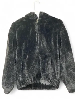 Women’s Black Fluffy Coat thumbnail 1