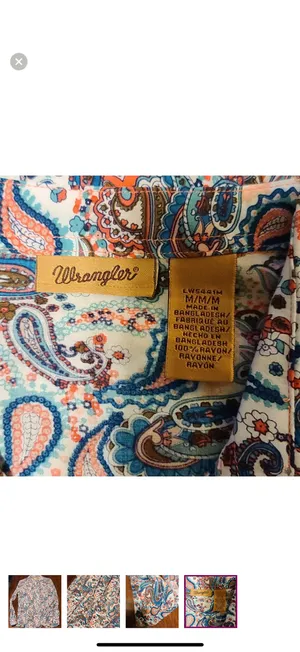Wrangler Paisley Pearl Snap Shirt thumbnail 4