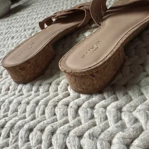 Ann Taylor Brown Cork Woven Slides thumbnail 3