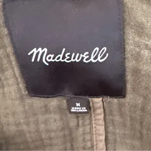 Madewell Textured Cotton Chore Blazer Jacket, Olive Green – Women’s Size M thumbnail 4