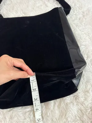 Carolina Herrera Good Girl Black Shoulder Tote with Velvet Front thumbnail 13
