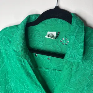 Anthropologie Akemi + Kin Abacos Green Eyelet‎ Tunic Blouse Top Medium OB762780 thumbnail 4