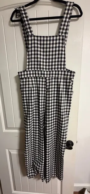 Forever 21 Jumpsuit Plaid Black White thumbnail 1