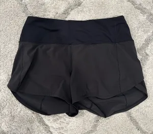 Black Lululemon High-Rise Speed Up 4" Shorts thumbnail 1