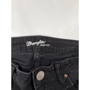 Wrangler Womens Bootcut Jeans Black Denim Mid Rise 5 Pocket Size 25x26 thumbnail 3