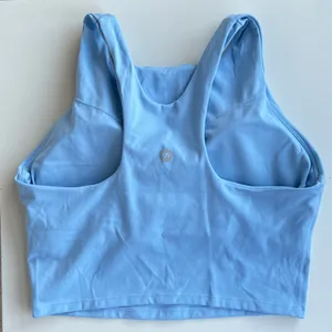 Light Blue Racerback Crop Top Sports Bra in Women's Medium thumbnail 2