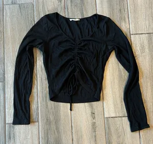 ILLA ILLA Black Gathered Long Sleeve Top thumbnail 1