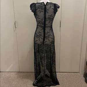 Honey punch black lace dress size small #128 thumbnail 4