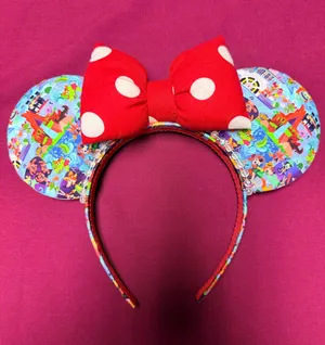 Disney Parks Splash Mountain Minnie Mouse Red Polka Dot Puffy Bow Headband thumbnail 1