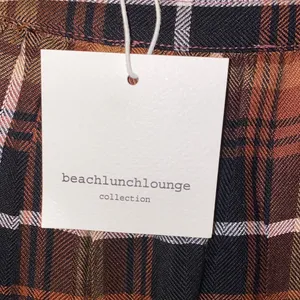 NWT!!Beach Lunch Lounge Madison Plaid Button Down Shirt Size Small 100% Rayon thumbnail 11
