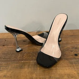 PRETTY LITTLE THING black/clear heel thumbnail 1