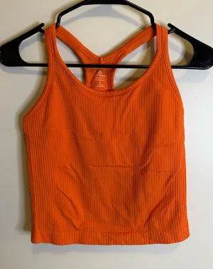 Orange ribbed top thumbnail 1