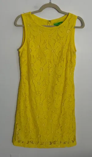 Pappagallo Yellow Lace Summer Dress size 6 thumbnail 1