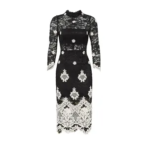 Alexis Helina Black White Bodycon Midi Dress Sleeveless Cocktail Size S thumbnail 3