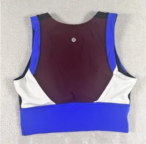 Lululemon Kick Serve Sweat Bra Black Blue Red White Sz 10 Pads Running Athletic thumbnail 1