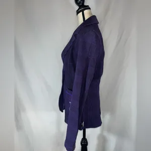 Smartthreads 1=1 Kansas State Wildcats Purple Plaid Knit Women’s Blazer Jacket thumbnail 4