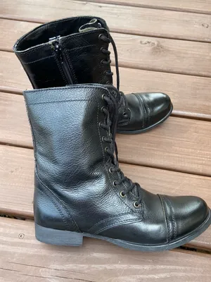 STEVE MADDEN Leather Lace-Up Combat Boots🖤🖤 thumbnail 4