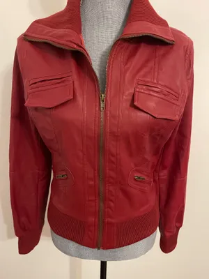 Zenana Red Faux Leather Jacket thumbnail 9