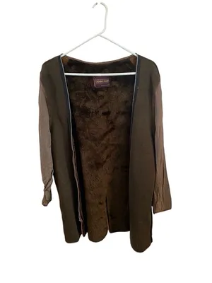Vintage Adams Row Tan Trench Coat Brown Faux Fur zip-in lining Old money Classic thumbnail 6