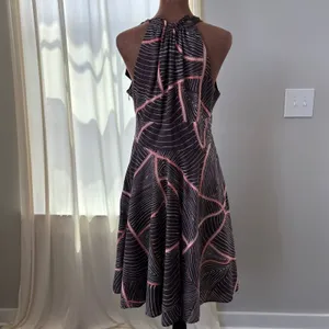 90s Vintage Steve Madden Halter Dress Size 10 Cotton Silk Boho Chic Retro Preppy thumbnail 2