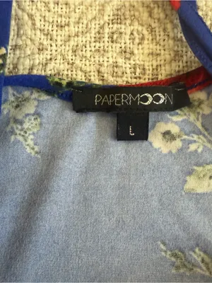 Papermoon Basima Back Blue Floral Print Tank Top thumbnail 5