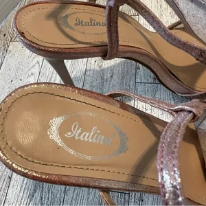 Italina Rose Gold Slingback Heels Lace Size 8.5M Elegant Party formal thumbnail 11