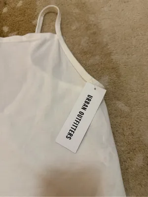Out From Under Urban Outfitters White Cropped Cami Tank Top Size L NWT thumbnail 7