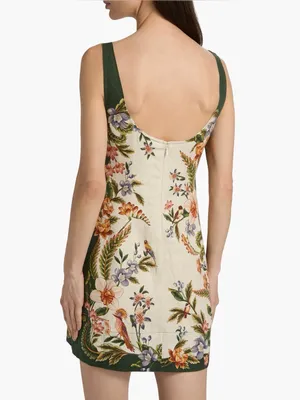 Farm Rio Dress Nature Floral Sleeveless Linen XS thumbnail 2